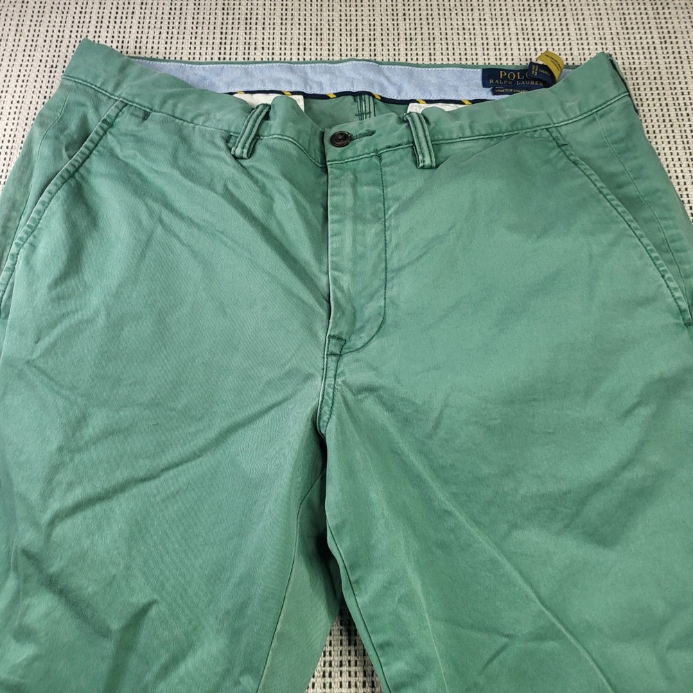 Polo Ralph Lauren Pants Mens 32x30 Green Stretch Straight Fit Chino Trousers